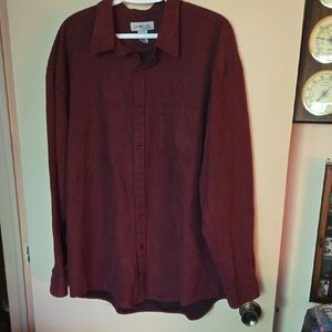 Sun River Clothing Long Sleeve Button Down Maroon X-Large Shirt